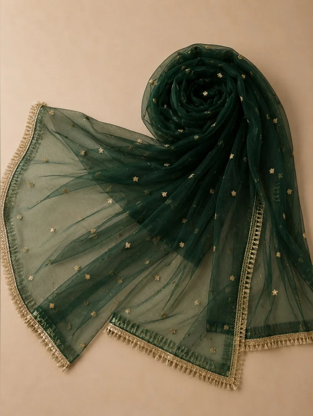 Green Embroidered Lehenga Choli Set with Dupatta | US 6